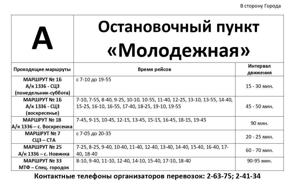 Расписание 12 номера